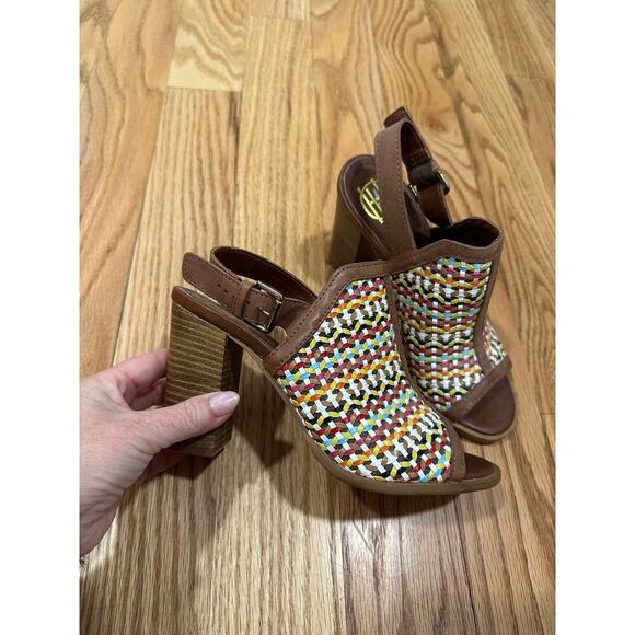 House of Harlow Teagan Slingback Woven Sandals Size 37 - Picture 1 of 8